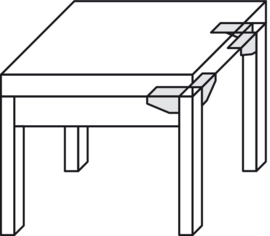 Hoekbeslag/tafelbeslag met schroefgaten
