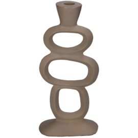 Kandelaar Organisch Beige 15x7x31cm
