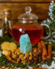 Winter thee met Aquamarijn