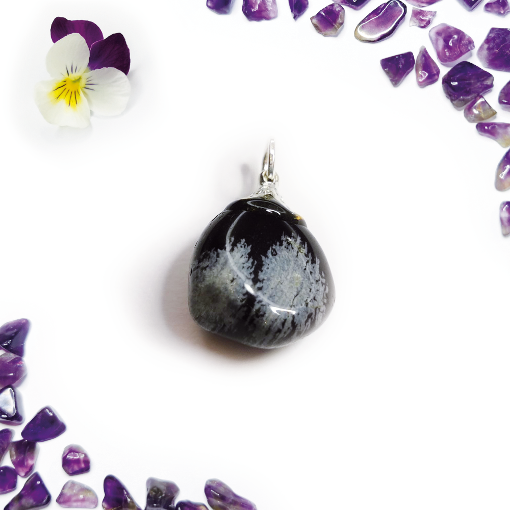 Obsidiaan Sneeuwvlok hanger