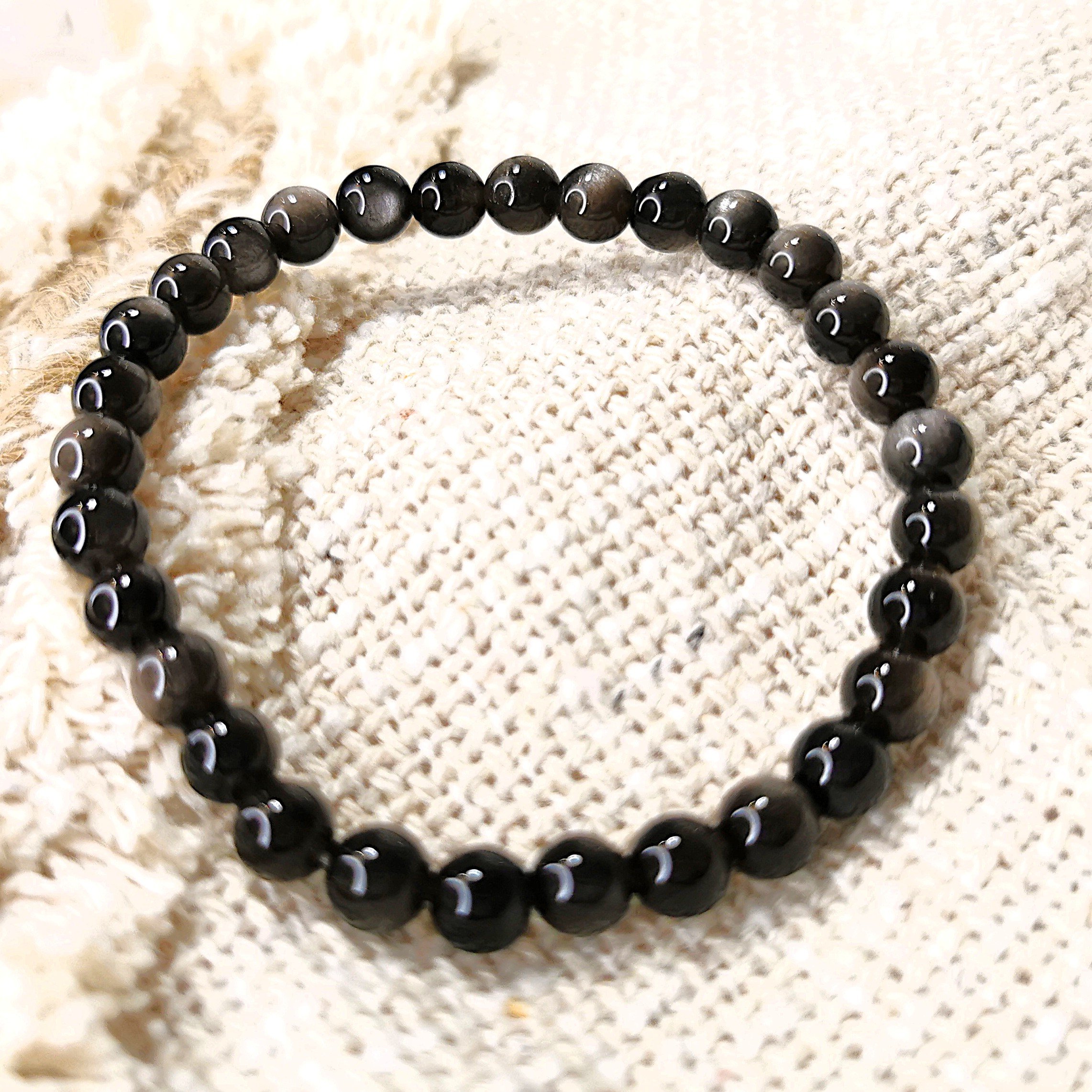 Obsidiaan Armband 6mm