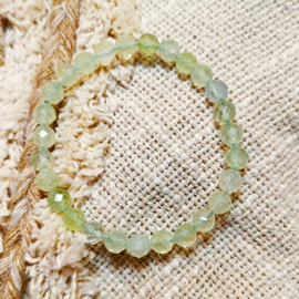 Prehniet facet Armband 6mm