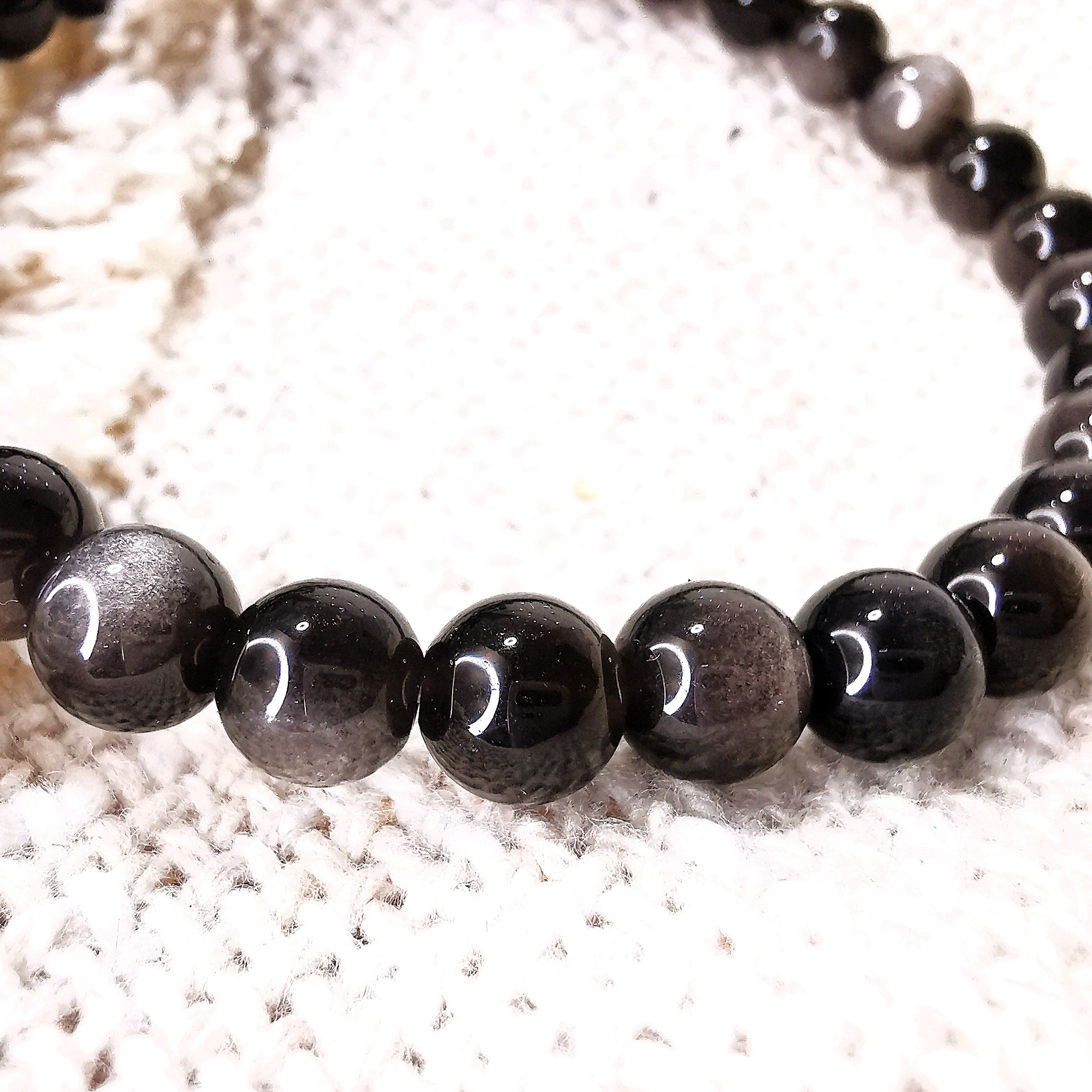 Obsidiaan Armband 6mm