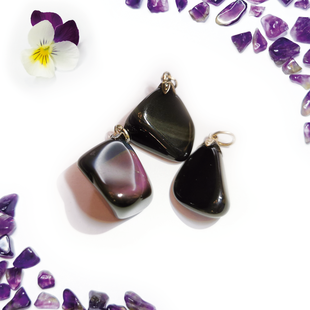Obsidiaan Regenboog hanger