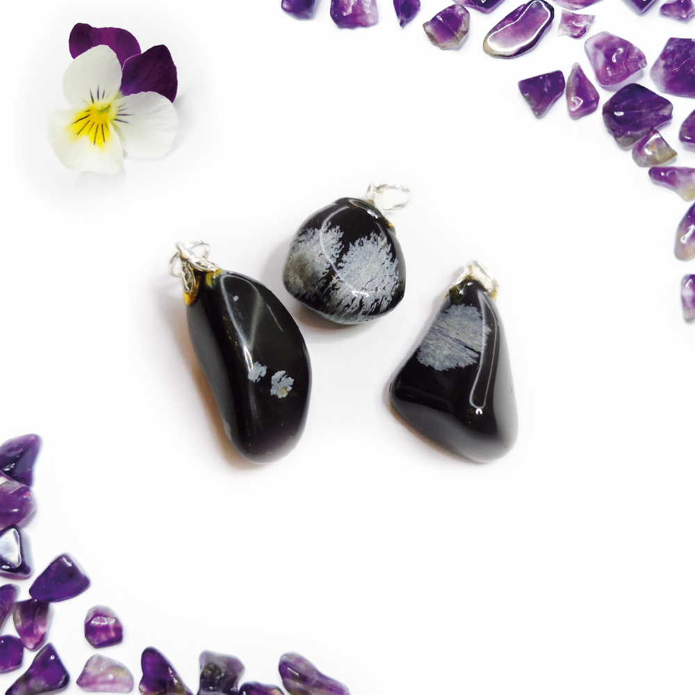 Obsidiaan Sneeuwvlok hanger