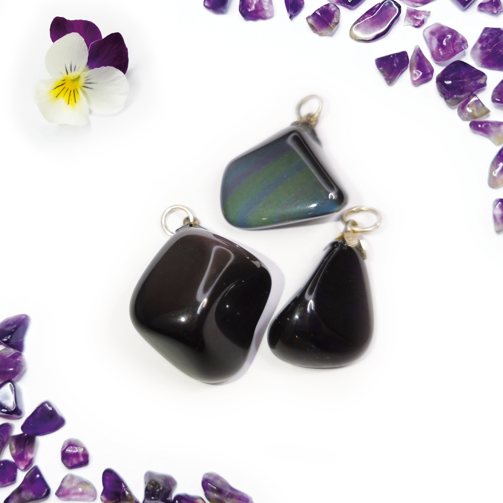 Obsidiaan Regenboog hanger