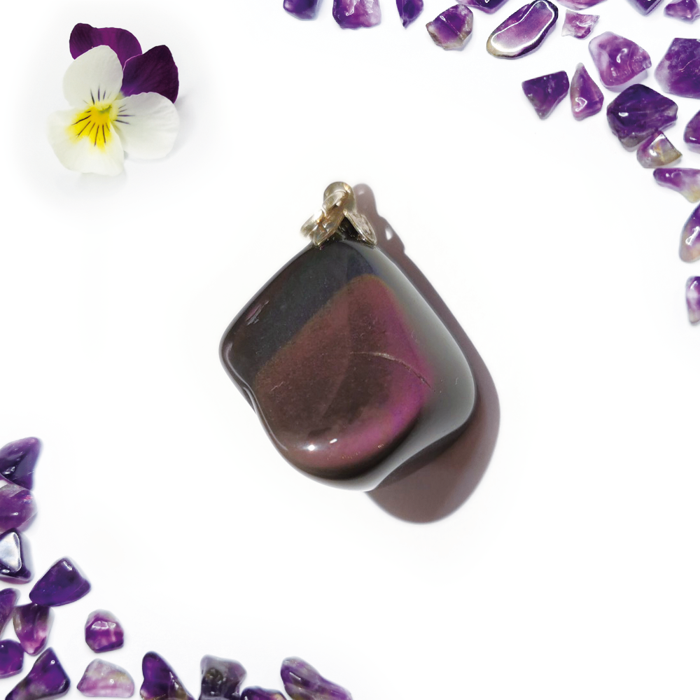 Obsidiaan Regenboog hanger