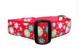 Kerst martingale halsband rood