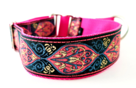 Martingale halsband fuchsia sierlint fuchsia, 3cm breed