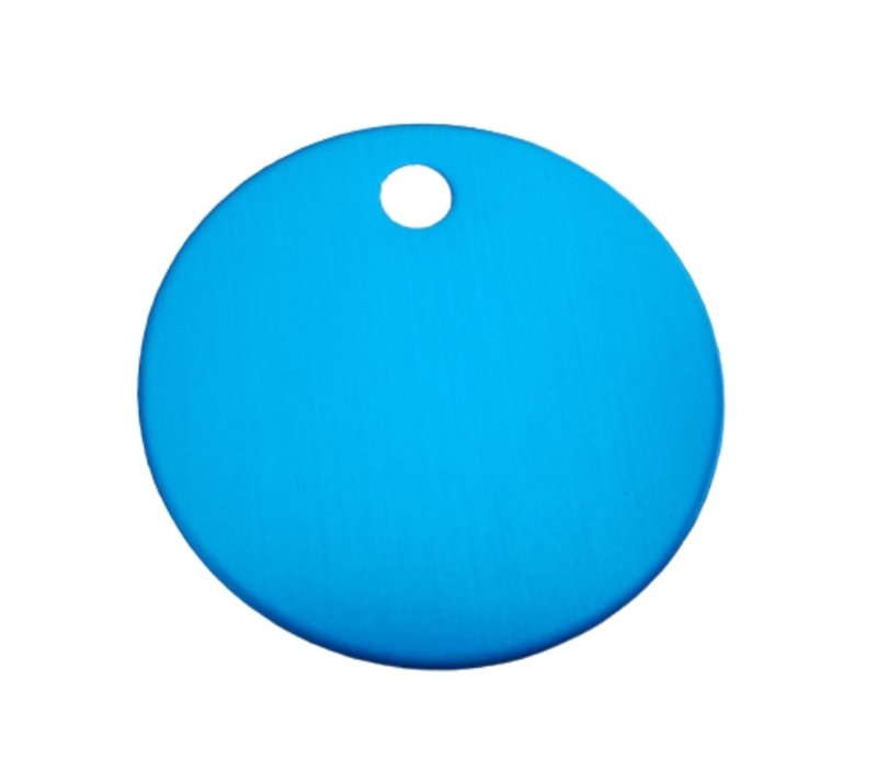 Hondenpenning rond groot turquoise