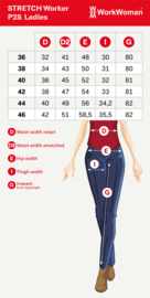 Dames strech werkbroek wit /grijs