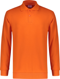 Zware kwaliteit polosweater WM brique / oranje