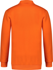 Zware kwaliteit polosweater WM brique / oranje