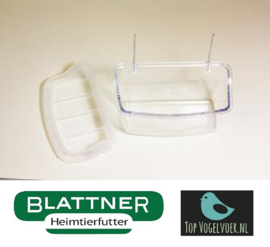 Plastic Voerbakje Met Rooster En Draadhaken 11cm (Napf 11 cm mit Drahthaken & abnehmbarem Gitter)