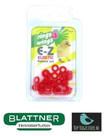 Bagues Élastiques E-Z 4,5mm par 50 pièces Rouge (E-Z Elastic Ring Ø 4,5 mm Nachfüllset 50 Ringe rot)