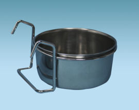 Stainless Steel Drink / Bowl With Hooks 14 cm (Edelstahlnapf 0,9 Ltr. 14cm ø zum Einhängen)