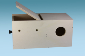 Parakeet Nest Box 14,5x29,5x14,5cm (Sittichnistkasten waagrecht 14,5 x 29,5 x 14,5 cm)
