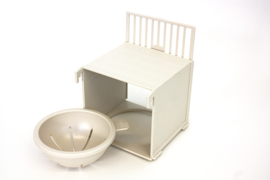 Voorhangnest kunststof beige met uitneembaar nest (Kaisernest Kunststoff beige mit herausnehmbarem Nest Ø 10 cm)