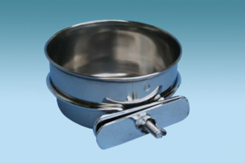 Stainless Steel Drink / Feed container with confirmation 9.5 cm (Edelstahlnapf 0,3 Ltr.Schraubbefestigung 9,5 cm ø)