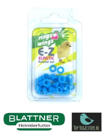 Bagues Élastiques E-Z 4,5mm par 50 pièces Bleu (E-Z Elastic Ring Ø 4,5 mm Nachfüllset 50 Ringe blauw)