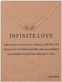 Wenskaart Infinite Love - Kaart cadeaumet Infinity hanger
