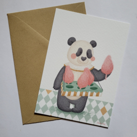 Postkaart | Panda met Suikerspin