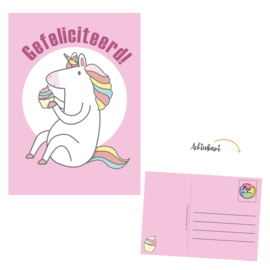 Postkaart | Gefeliciteerd | Unicorn