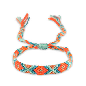 Hippe armband | Blauw en oranje