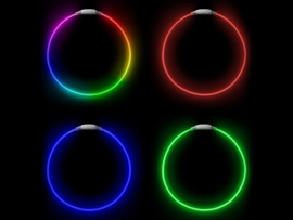 Luxe Oplaadbare Multicolor XL Led Honden Halsband + Oplaadkabel Lichtgevende Disco Voor Grote Hond
