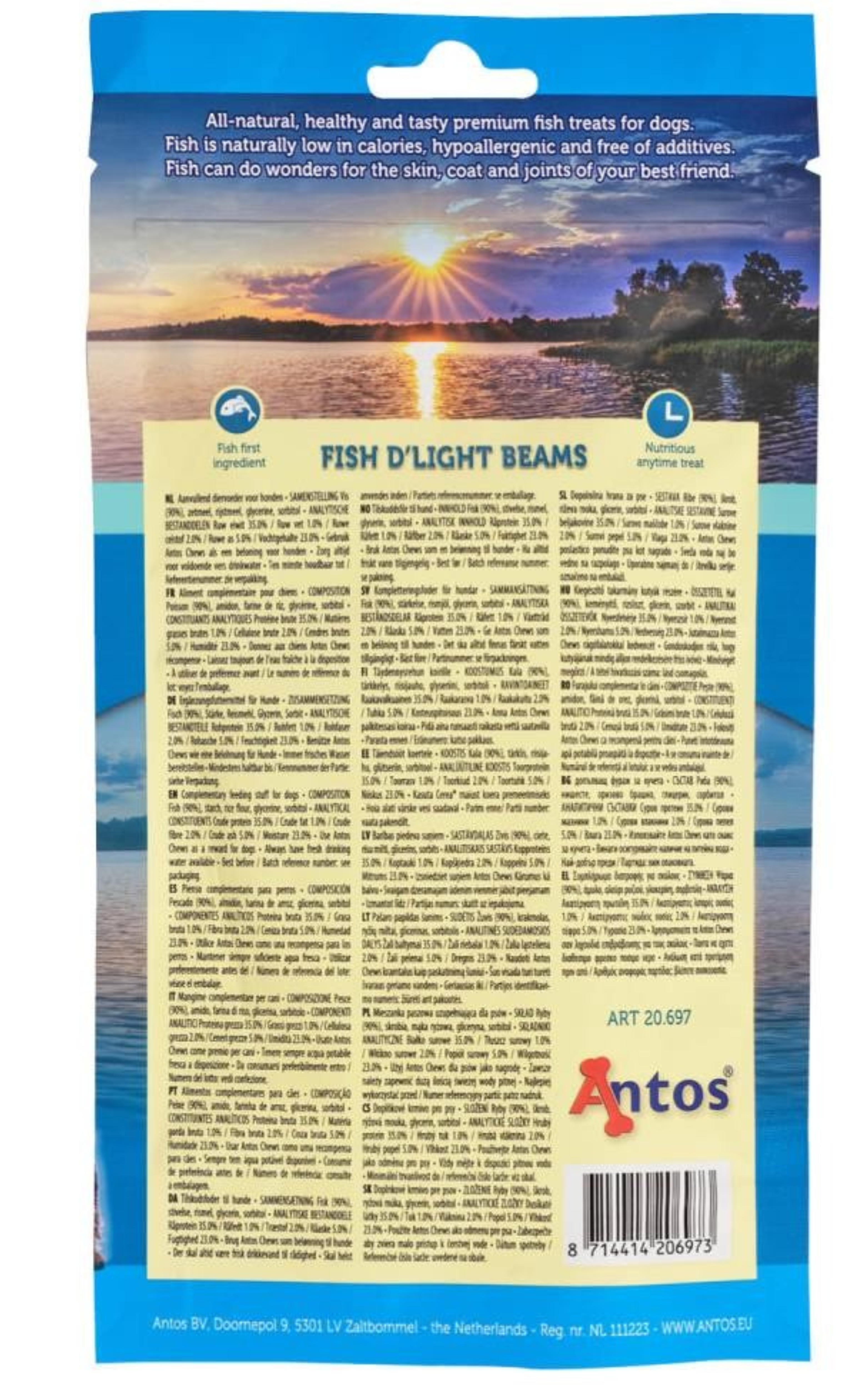 Fish D'light 90% Zalm Beams Zalmsnacks Zalmsticks Vis Natuurlijke Hondensnack Hond Snack Hondensnack