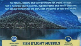 6 x 100% Mosselen Honden Snacks Fish D'light Mussels Natuurlijke Mossels Hondensnacks Hypoallergeen