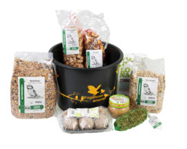 Gevulde Vogelvoeremmer Vogel Voer Emmer Winter Cadeau Gevuld Pindaslinger Mezenbollen Vogelpindakaas