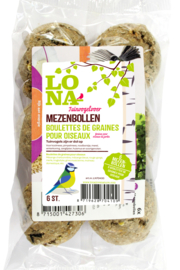 6 Stuks Lona High Quality 6 Stuks Gevulde Mezenbollen Vetbollen Met Vogelzaden