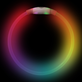 Luxe Oplaadbare Multicolor XL Led Honden Halsband + Oplaadkabel Lichtgevende Disco Voor Grote Hond