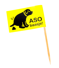 200 x Aso Baasje! Hondenpoep Vlaggetjes Poepvlaggetjes Poepprikkers Vlaggetje Honden Poep Prikkers