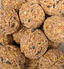 Emmer met 30 Stuks Gevulde High Quality Mezenbollen Met Vogelzaden Vetbollen