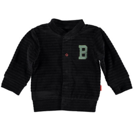 B.E.S.S. Cardigan Velvet Striped Black