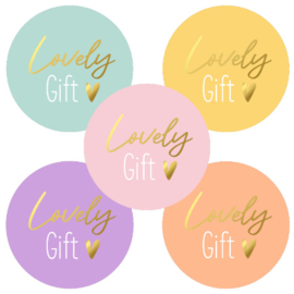 Stickers - Lovely gift - 40mm - 10 stuks