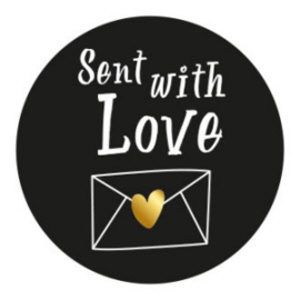 Send with Love 50 mm zwart/wit - 10 stuks - Kado etiket