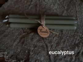 Kerstboomkaarsjes 17cm - 5 stuks - Eucalyptus- Rustik