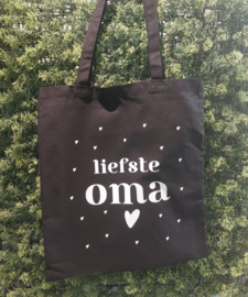Linnen tas Oma Zwart - By Mar