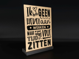 3030 - Tekstbord In Standaard - Werken Vrije Tijd - 30x21cm - Pakketpost!