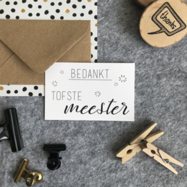 Mini kaartjes met kraft envelop- Meester - 2 stuks - Studio Thoés