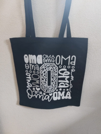 Linnen tas Oma Zwart 2 - By Mar