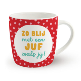 Mok - Rood - Zo blij met een juf zoals jij! - Pakketpost!