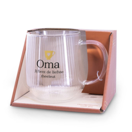 Theeglas - Oma jij bent de liefste theeleut - Pakketpost!