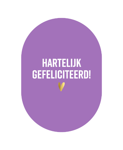 Luxe wenskaart ovaal - A6 - Hartelijk gefeliciteerd! - Enkele kaart