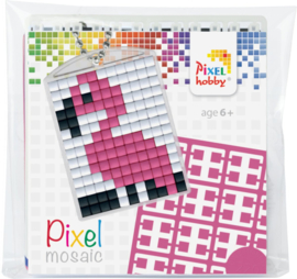 23021 Pixel sleutelhanger set compleet - Flamingo