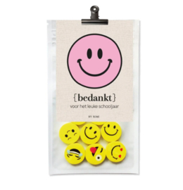 Gummenset - 8 smiley gummen - (bedankt voor het leuke schooljaar)