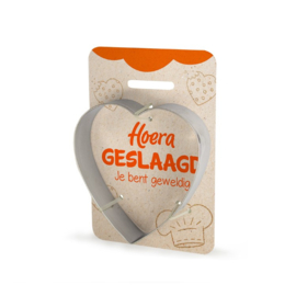 Koekjesvorm - Hart - Hoera geslaagd